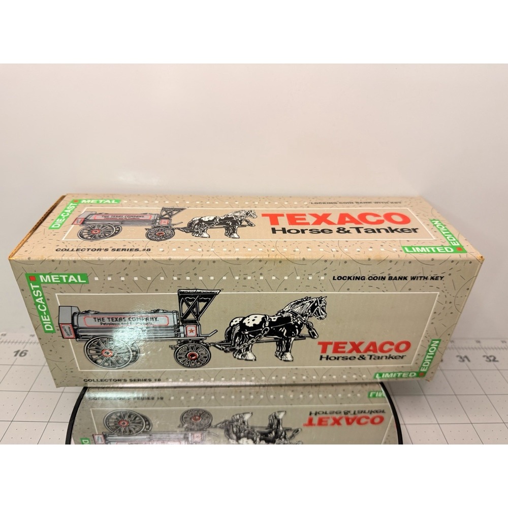 1991 Ertl Texaco Collector's Series #8 Horse & Tanker Coin Bank New in Box